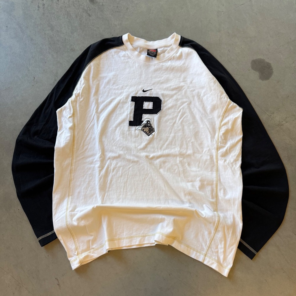 Nike Team Purdue Boilermakers Long Sleeve Shirt Mens XXL Vintage